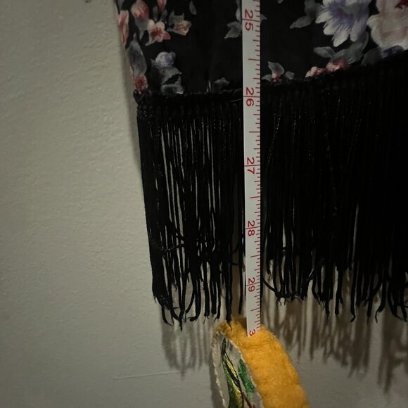 Vintage Floral Button-Up Vest with Fringe (Size S) - Picture 6 of 8